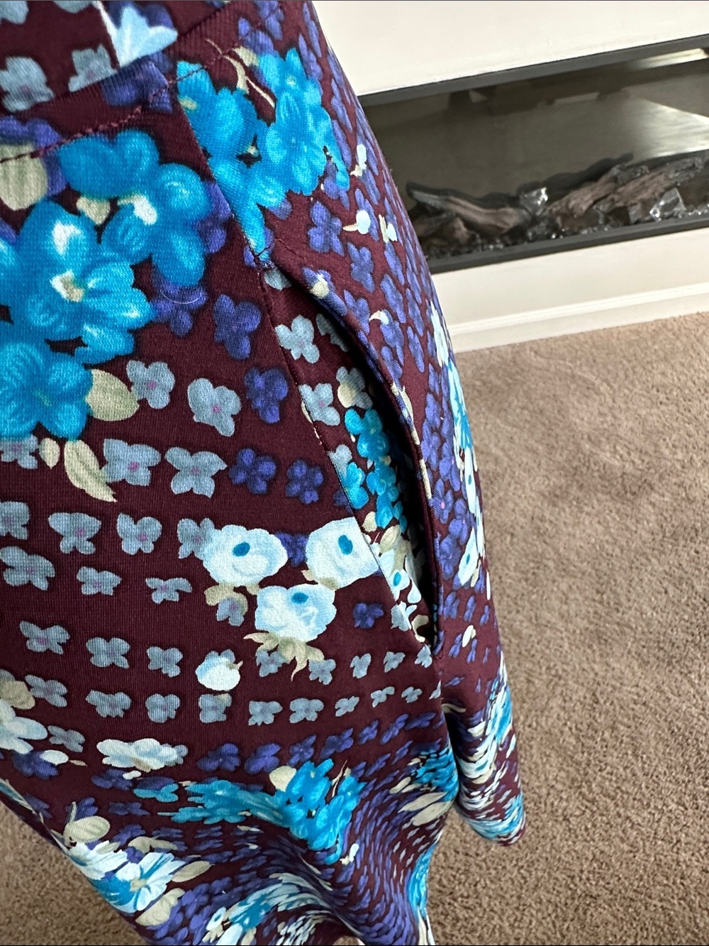 Free People  Mini Dress with Blue Floral Accents - Picture 6 of 6